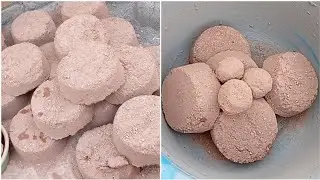 Gritty super Dusty 🌪️ red sand cement blocks satisfying sound dry/water Crumbling 🌊 💤relaxing sound