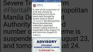 MMDA FB Post Number Coding Advisory 82322
