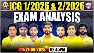 ICG Exam Analysis | 21 Sep 2025 Shift 2nd | Coast Guard Paper Solution & Answer Key By RWA