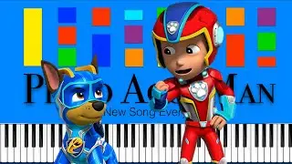 PAW Patrol&rsquo;s Mighty Pups Theme Song Slow Easy Medium Piano 4K Tutorial