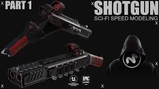 Part 1 | Super Fast Modeling Sci-Fi Weapon |  MODO | MESH FUSION | Sci-Fi Shotgun | Hard Surface