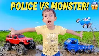 RC Police Car vs Monster Truck Chase! 🚔🔥 Il gadiwala cartoon #rccars @nvtoys. 