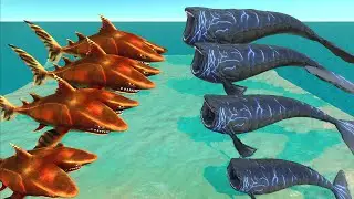 Evolution of The Bloop VS Evolution of Double Head Shark - Animal Revolt Battle Simulator