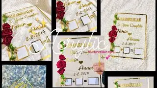 DIY acrylic thumb print Nikah board with transparent acrylic sheet & gold stickers || mashup book