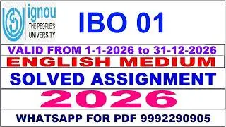 IBO 01 solved assignment 2026 in English || ibo 01 solved assignment 2026 || ignou ibo01 2026