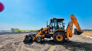 JCB 3DX Backhoe in New Factory Basement Contraction & Case 450Dx Roller Stone Rolling #jcb #backhoes