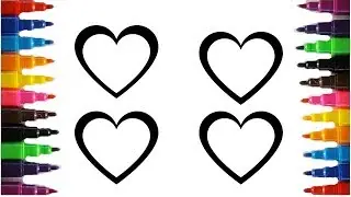 Super Coloring Pages Hearts | How to Draw and Color Heart Fun Kids Coloring