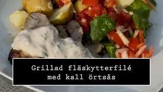 Grillad fläskytterfilé med kall örtsås