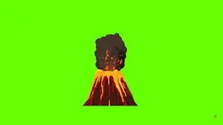 Volcano green screen animation
