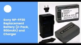Sony NP-FP30 Replacement Battery (2-Pack, 900mAh) and Charger