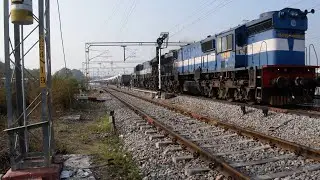 [HD]: SCR's GOOTY WDM 3D Twins moving light after detachment at Raichur Junction ~ INDIAN RAILWAYS