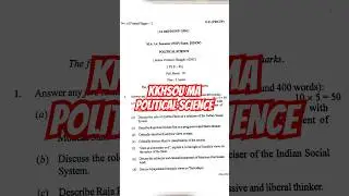 KKHSOU MA 1st Semester (NEP) exam 2024/ Political Science Question Paper/ #shorts #kkhsou #exam