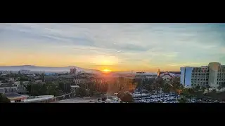 Sunrise At Disneyland From The DISNEYLAND Hotel E-Ticket lounge