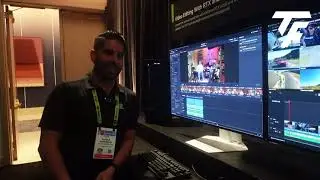 nVIDIA real-time video editing on a GeForce RTX 5090 at CES 2025