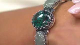 American West Sterling Silver Crown Detail Multi-Gemstone Cuff on QVC