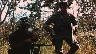 Soldiers of 1st Infantry Division of US Army in camouflaged tiger suit flop hat, ...HD Stock Footage