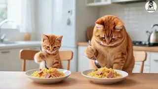 😋 CUTE CAT COOKING NON VEG FRIED RICE 😋