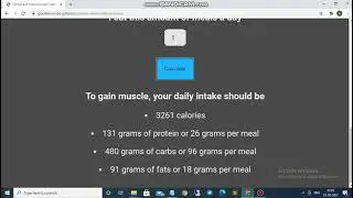 Calorie and Macronutrient Calculator - Webscript '21