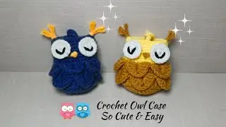 How to Crochet an Owl Earphone Bag | Earphone Case Rajut Simple & Cantik