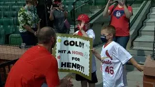 Paul Goldschmidt meets a young fan, helps throw out first pitch: 7/18/2021