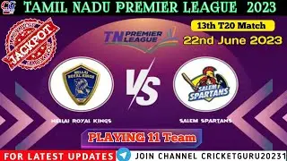 TNPL | Nellai Royal Kings vs Salem Spartans | 13th Match Prediction, NRK vs SS #NRKvSS #TNPL2023💲💲💸