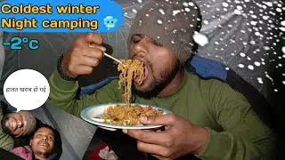 Winter Night camping 🥶 & eating Maggie Bread 🍞 || ठंड से हालत खराब हो गई