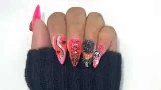 Valentine’s Day / pink and black / 3D / stickers    / charms / 2026