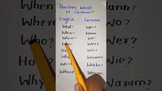 Question words in German.#deutsch #learngerman #deutschlernen #ausbildung #easygerman