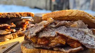 Frozen New York Steak Sandwich at Home | Crispy Garlic Bread & Juicy Beef