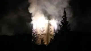Silvester 2015/16 - Feuervorhang Stadtturm Enns **FULL HD**