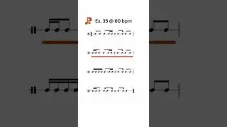 Rhythm Exercises 35 at 60 bpm #learnmusic #drummer #drums #rhythmexercises #musicexercises #tempo