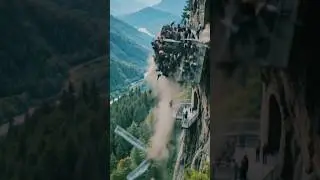 Terrifying Cliff Collapse Caught on Camera! #shorts