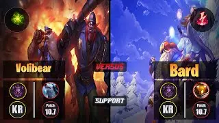 Master VOLIBEAR [Aftershock] (Support) VS  BARD - Master KR Patch 10.7