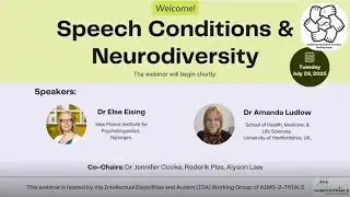 Speech Conditions & Neurodiversity Webinar by the IDA Working Group