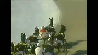 Promotion & Lennart Forsgren vinner Breeders Crown (500 000 kr) f&ouml;r 4-&aring;riga h/v p&aring; Romme 1992.