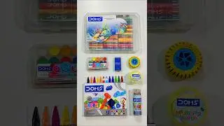 Unboxing DOMS Stationery, Oil Pastel, Eraser, Clay, Plastic Crayons #stationery #backtoschool #doms