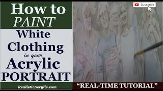 How to Paint White Clothing in Your Acrylic Portrait| Painting Tutorial | 