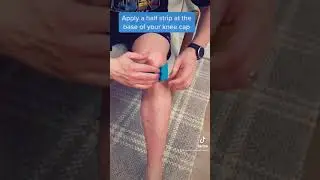 Runner applies KT Tape for Runner&rsquo;s Knee, How to Fix Runner&rsquo;s Knee