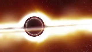 Abstract scientific black hole animation, deep space scene with starry background