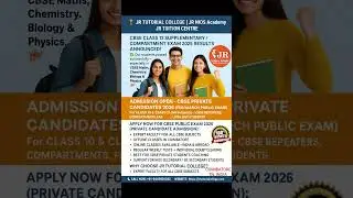 CBSE Private Candidate Admission | JR Tutorial College | Online & Offline Classes| Failed in CBSE?