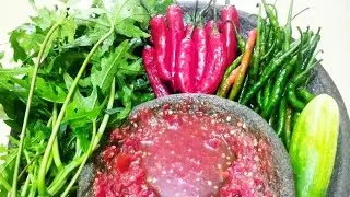 MAKAN CABE ⁉️ MUKBANG LALAPAN MENTAH || CABE MERAH, CABE HIJAU, DAUN DAN BATANG PEPAYA, SAMBEL