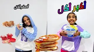 أصغر أكل في العالم ضد الأكل العملاق 🍔🍕 متنا من الجوووع 😰