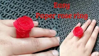 BEAUTIFUL ROSE RING /cute origami paper rose ring/easy paper craft.