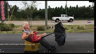 Florida Man Brian Mop Bucket ,Leaf Blower ,Umbrella Ride