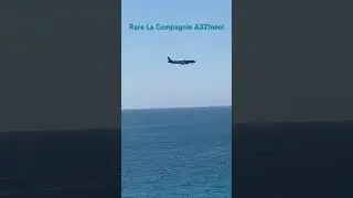 Rare La Compagnie Airlines landing in Nice! #nice #nicefrance #airbusa321neo  #greatview