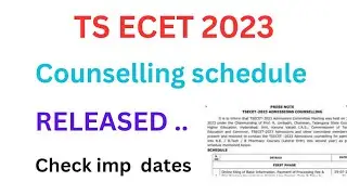 TS ECET 2023  COUNSELLING SCHEDULE RELEASED