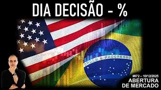 Abertura de Mercado | DIA DE DECIS&Acirc;O - % | SP500 | IBOV | DOLAR | 09/12/2025