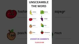 Fun Fruity Challenge: Can You Unscramble These Word Puzzles? #riddle #emojichallenge #englishlanguag