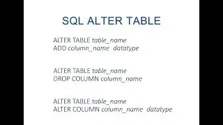 Оператор SQL Alter Table