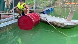Girl Battles the Storm: Reinforcing Floating House with Barrels